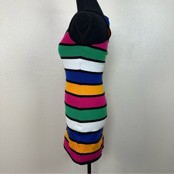Y2K Wet Seal Striped Bodycon Dress Multicolor Women's Size S - Picture 8 of 13